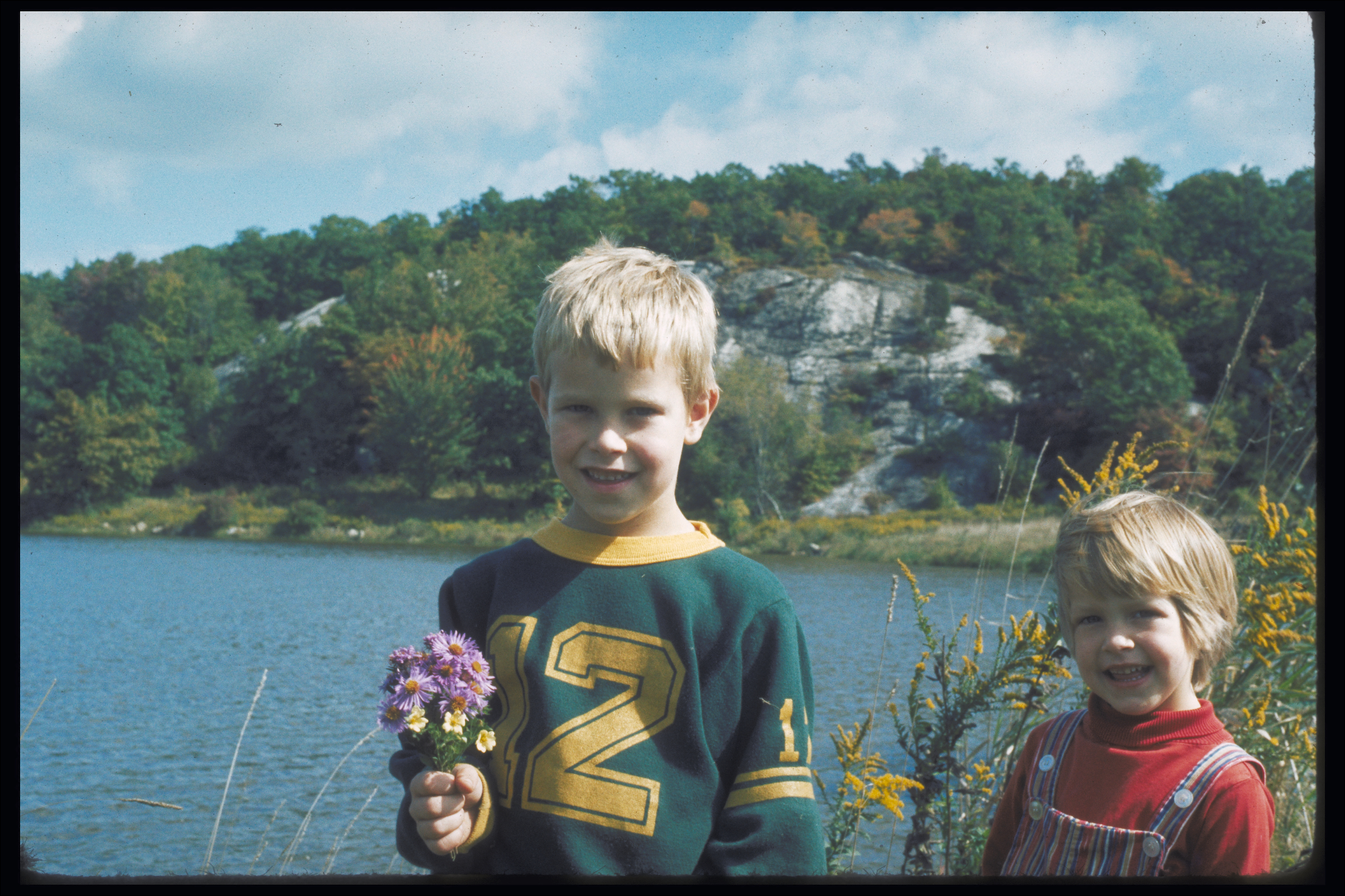 Rob and Miriam at Kelsey Pond, 1974