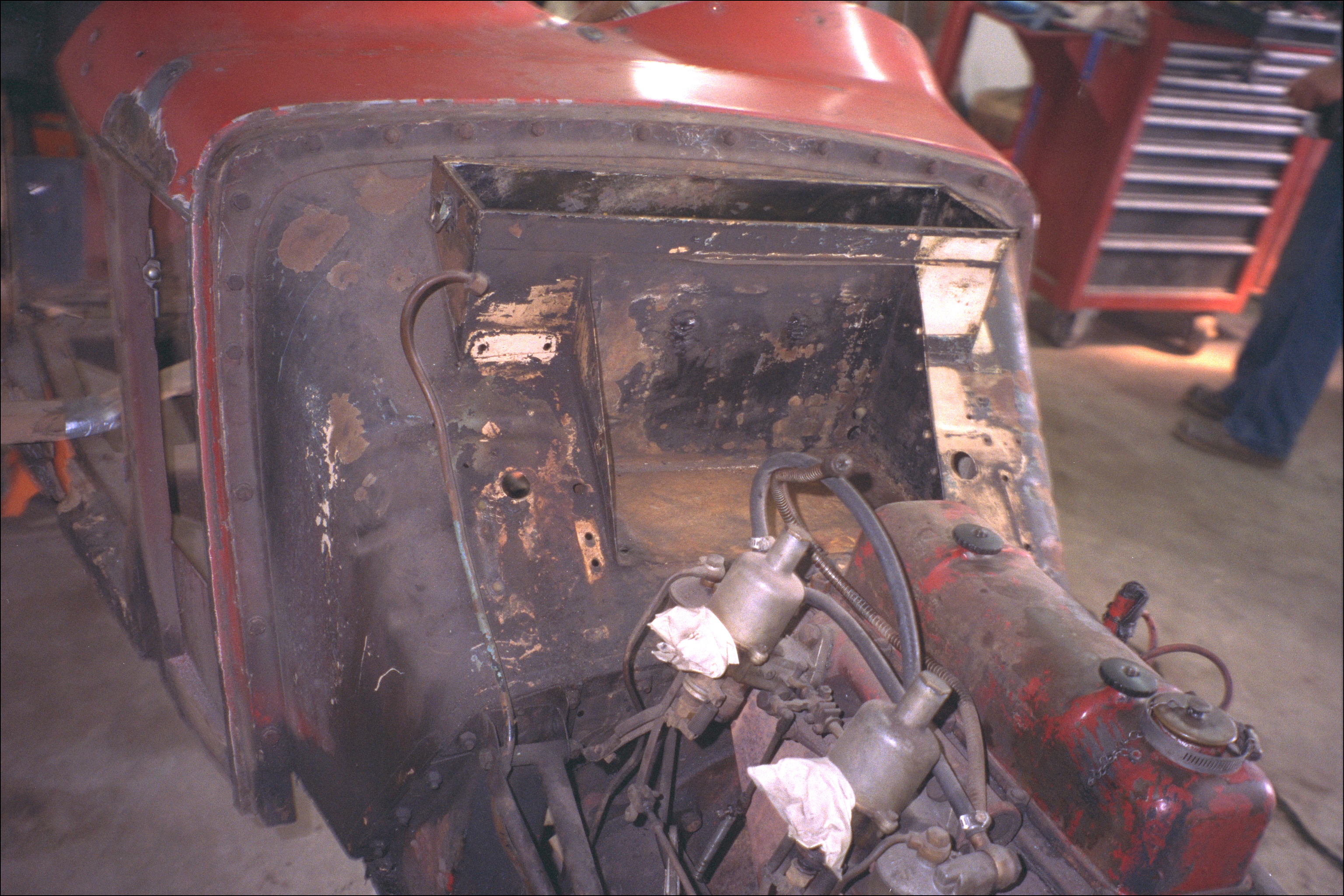 Engine stripped, from front right