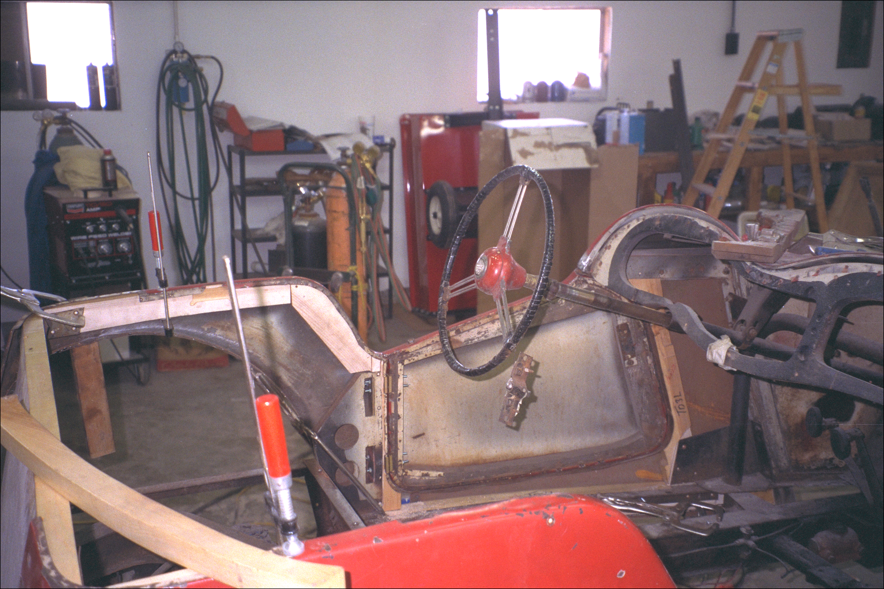 Trial left door re-fit, inside view