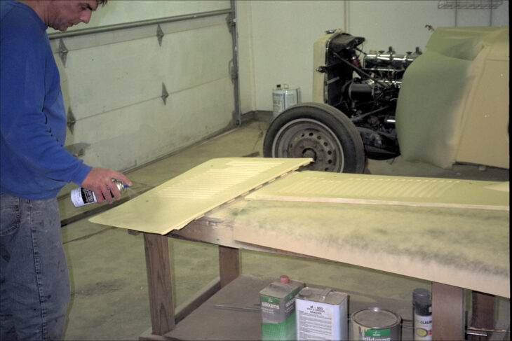 Adding a guide coat to bonnet parts