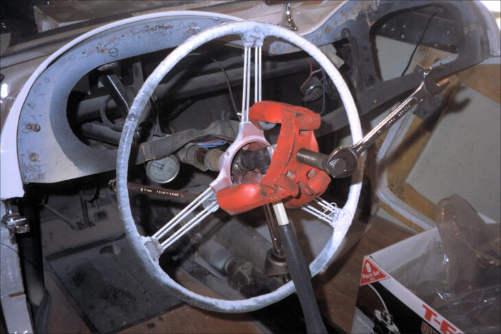 Wrenching off the old wheel