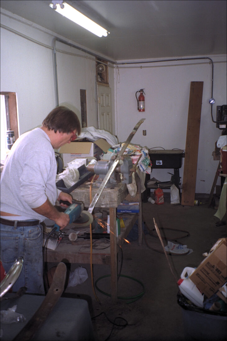 Grinding the bumpers clean